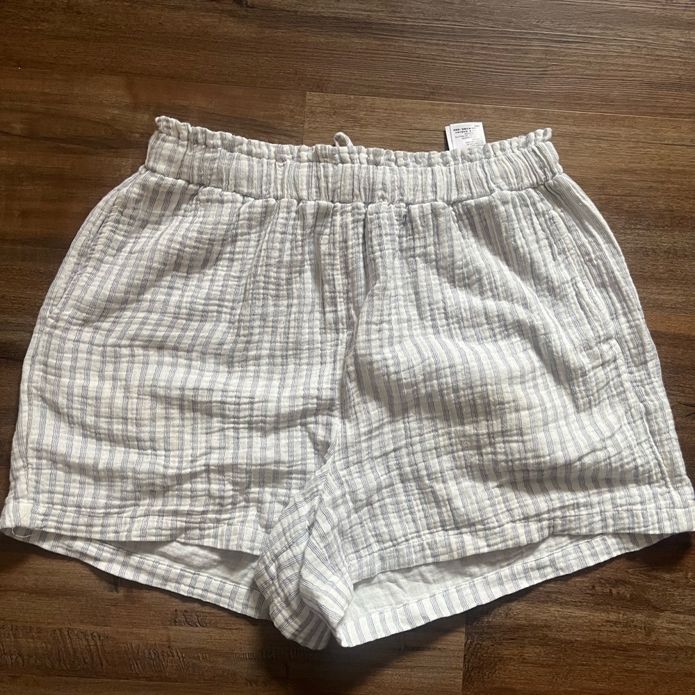 Roots White and Blue Striped Shorts